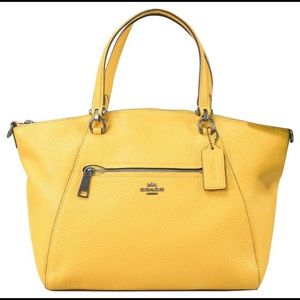 NEW WITH TAGS! Coach Prairie Satchel in yellow ochre. Never been used.